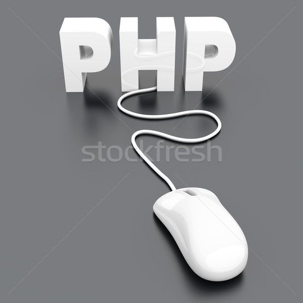 Foto stock: Php · clic · 3D · prestados · ilustración · ordenador