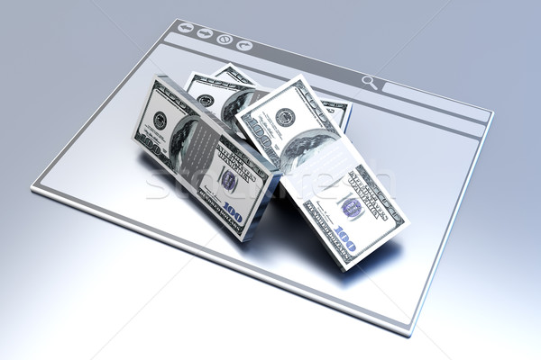 Financieros navegador dólares ventana 3D prestados Foto stock © Spectral