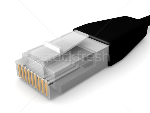 Sieci kabel 3D świadczonych LAN komunikacji Zdjęcia stock © Spectral