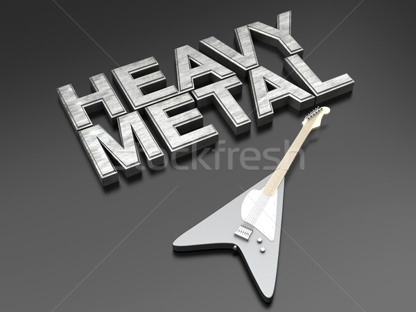 Metales pesados palabra guitarra 3D prestados Foto stock © Spectral