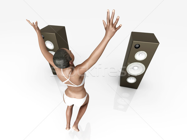 Springen muziek 3D gerenderd illustratie geïsoleerd Stockfoto © Spectral