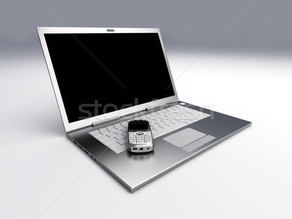 Mobile comunicazione cellulare laptop tecnologia 3D Foto d'archivio © Spectral