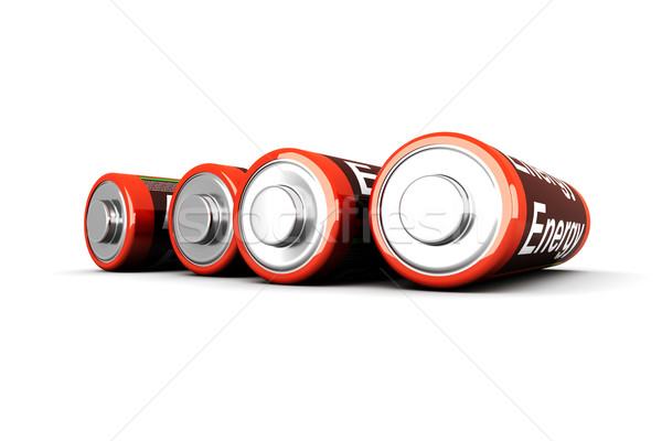 Batterien 3D gerendert Illustration isoliert weiß Stock foto © Spectral