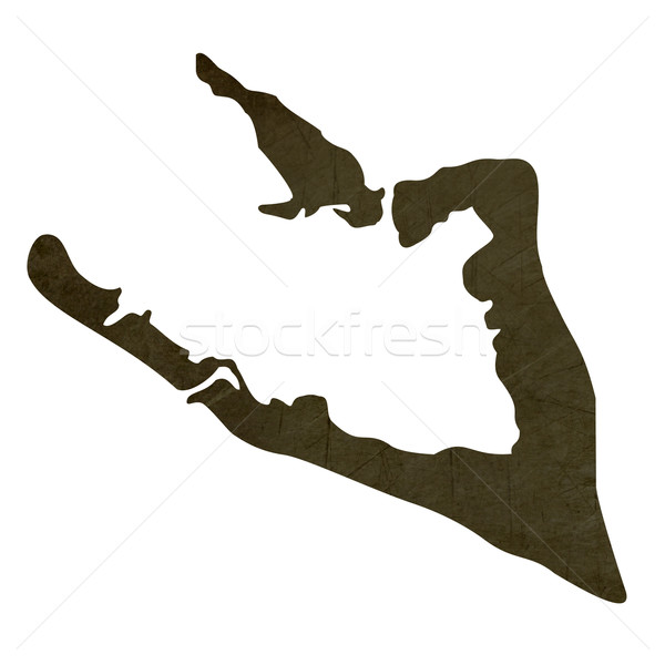 Stock photo: Dark silhouetted map of Wake Island