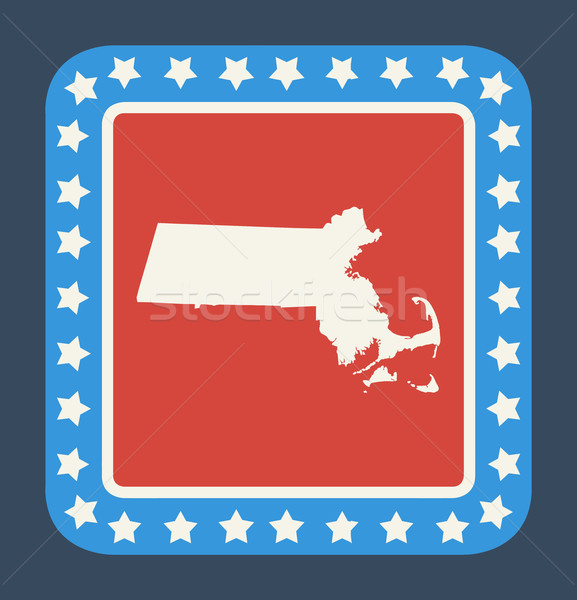 Массачусетс кнопки американский флаг веб-дизайна стиль изолированный Сток-фото © speedfighter