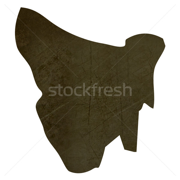 Stock photo: Dark silhouetted map of Tasmania