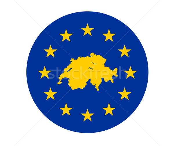 Szwajcaria europejski banderą Pokaż Unii żółty Zdjęcia stock © speedfighter