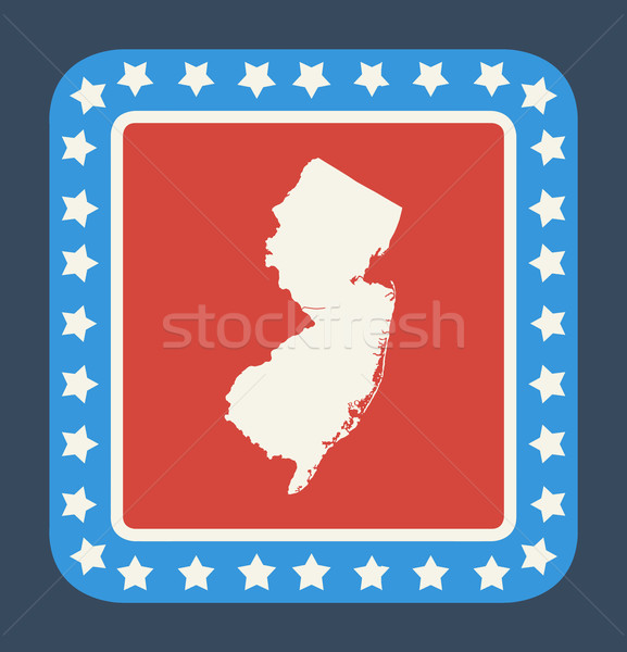 Нью-Джерси кнопки американский флаг веб-дизайна стиль изолированный Сток-фото © speedfighter
