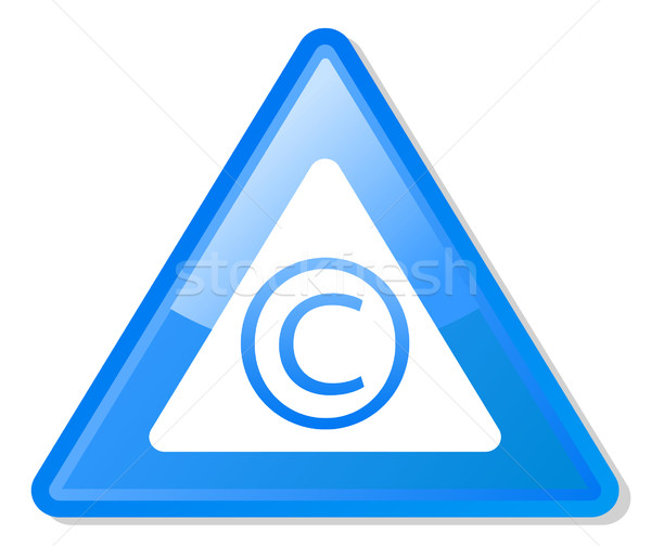 Urheberrecht Warnzeichen isoliert weiß Business Zeichen Stock foto © speedfighter