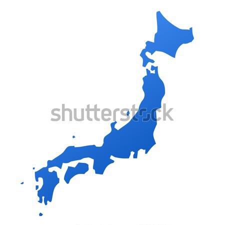 Dark silhouetted map of Japan Stock photo © speedfighter