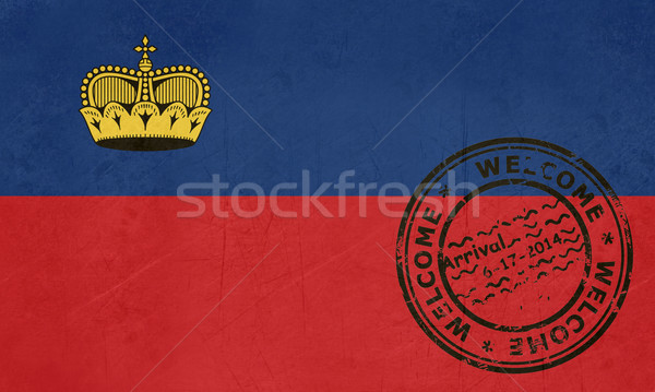 Welcome to Liechtenstein flag with passport stamp Stock photo © speedfighter