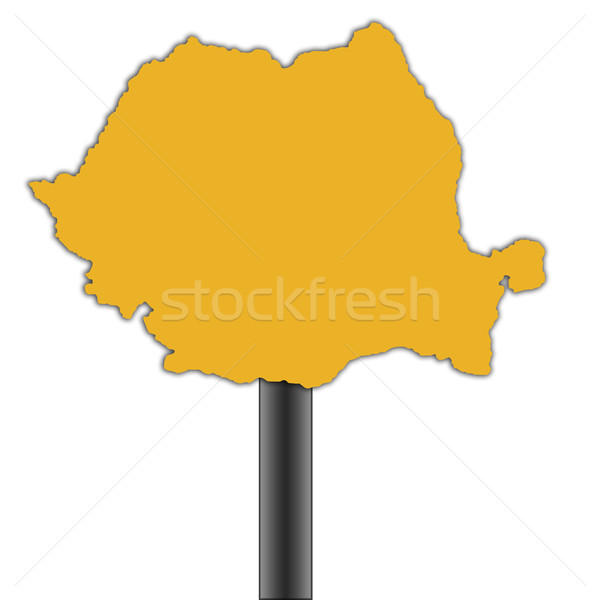 Romania map road sign Stock photo © speedfighter