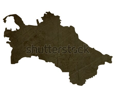 Oscuro mapa Turkmenistán aislado blanco Foto stock © speedfighter