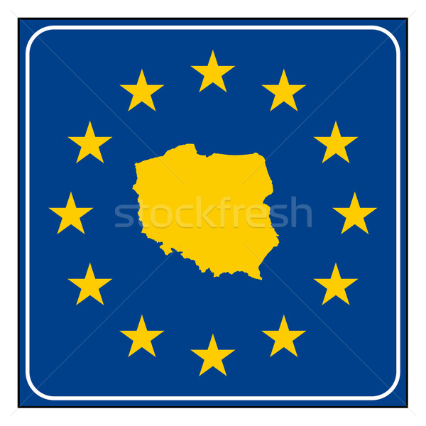 Stock photo: Poland road sign