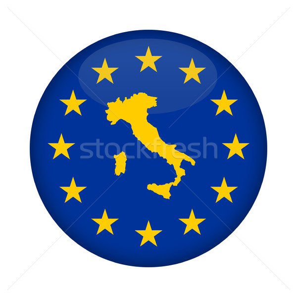 Italy map European Union flag button Stock photo © speedfighter