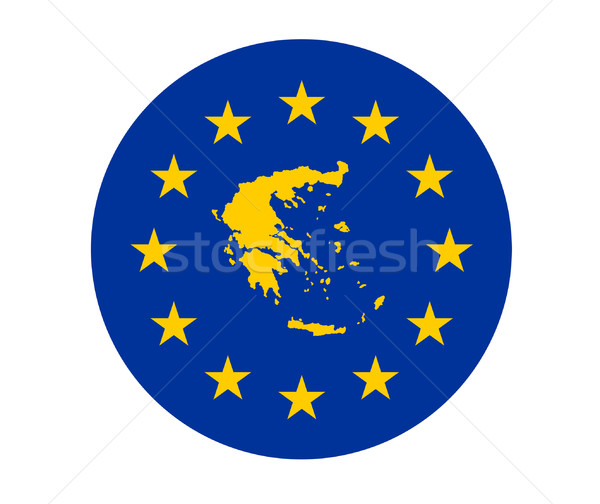 Foto stock: Grécia · europeu · bandeira · mapa · união · amarelo