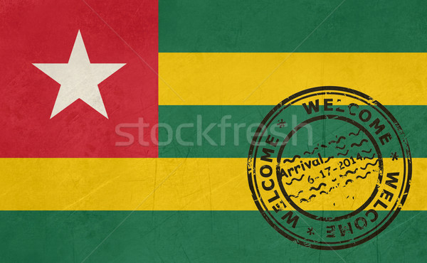 Welcome to Togo flag with passport stamp Stock photo © speedfighter