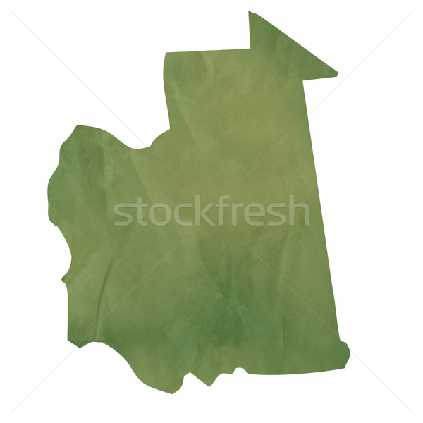 Vechi verde hârtie hartă Mauritania izolat Imagine de stoc © speedfighter