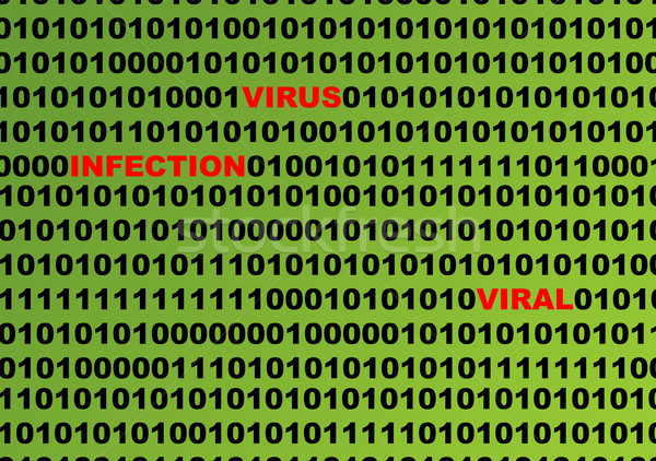 Számítógépes vírus fertőzés fekete bináris szám zöld Stock fotó © speedfighter