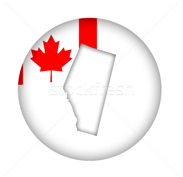 Canada Alberta state map flag button Stock photo © speedfighter