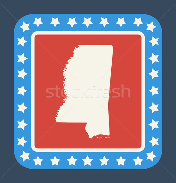 Mississippi knop Amerikaanse vlag web design stijl geïsoleerd Stockfoto © speedfighter