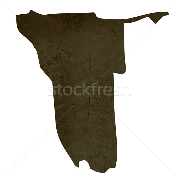 Stock photo: Dark silhouetted map of Namibia