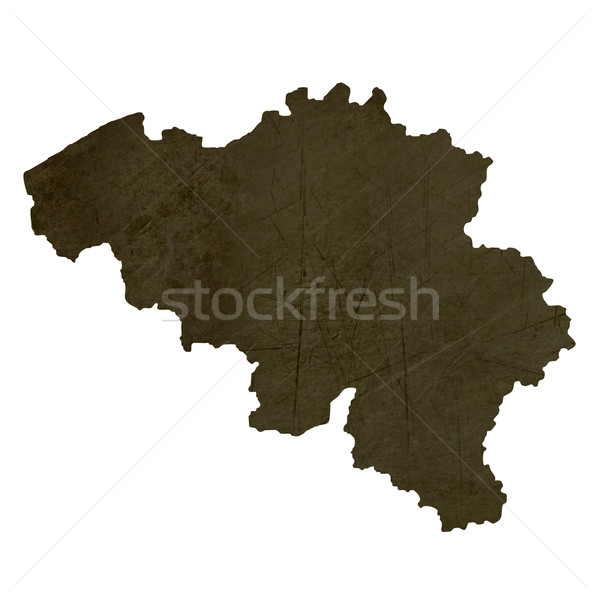 Stock photo: Dark silhouetted map of Belgium