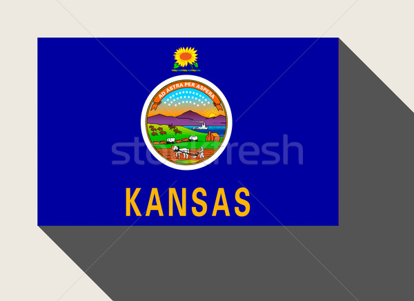 Zdjęcia stock: Amerykański · Kansas · banderą · web · design · stylu · przycisk