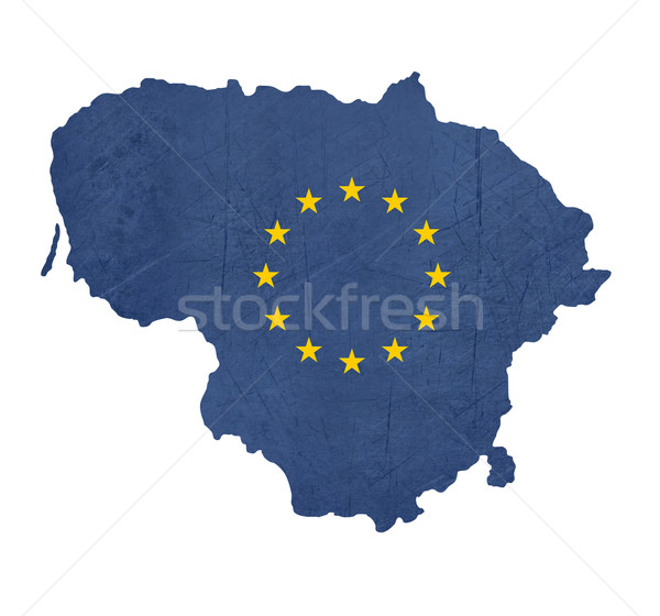 европейский флаг карта Литва изолированный белый Сток-фото © speedfighter