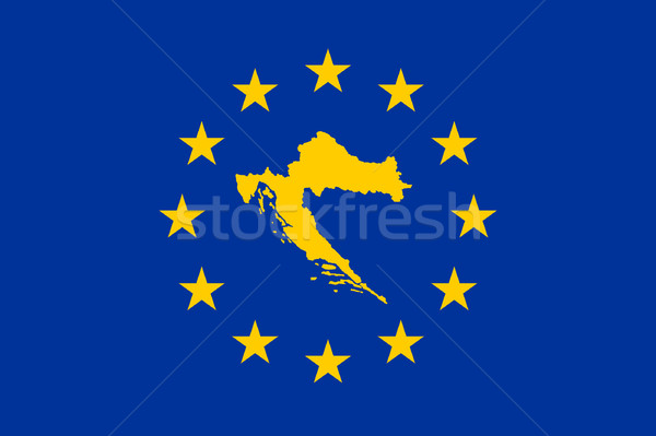 Croazia bandiera mappa unione giallo Foto d'archivio © speedfighter