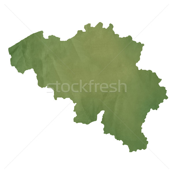 Stock photo: Belgium map on green paper