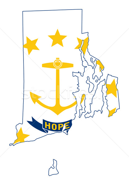 State of Rhode island flag map Stock photo © speedfighter