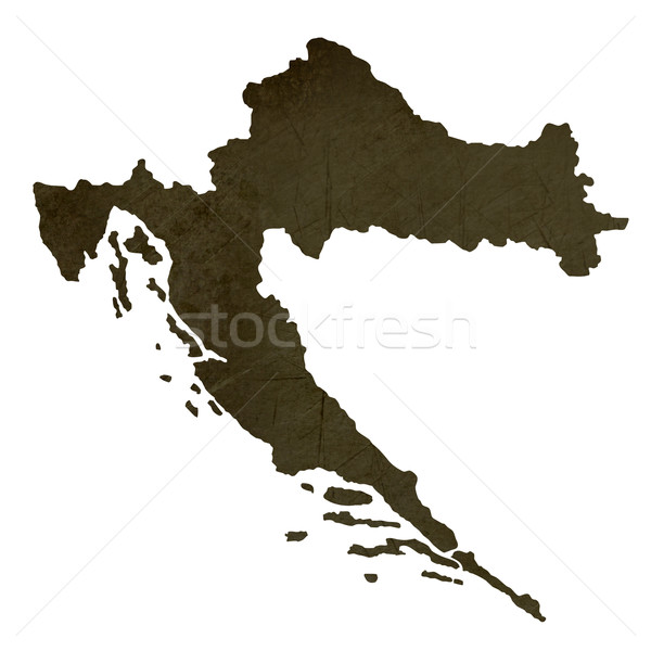 Dark silhouetted map of Croatia Stock photo © speedfighter