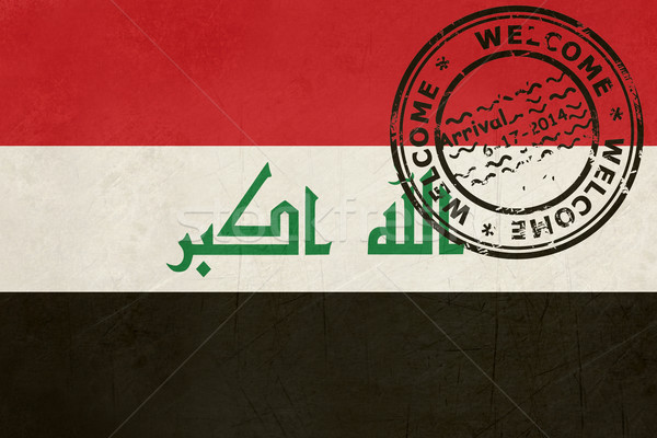 üdvözlet Irak zászló útlevél bélyeg utazás Stock fotó © speedfighter