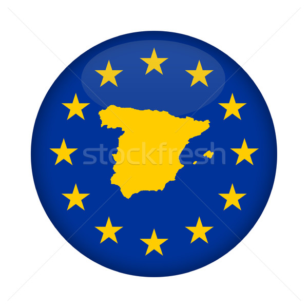 Spain map European Union flag button Stock photo © speedfighter