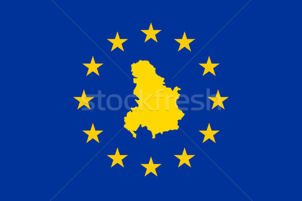 Serbia and Montenegro European flag Stock photo © speedfighter
