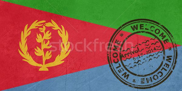 Welcome to Eritrea flag with passport stamp Stock photo © speedfighter