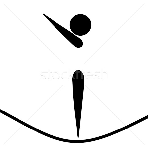 Trampolim assinar preto símbolo isolado branco Foto stock © speedfighter