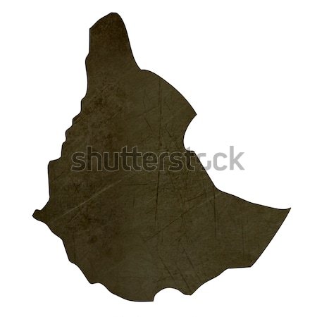 Donkere kaart Ethiopië geïsoleerd witte Stockfoto © speedfighter