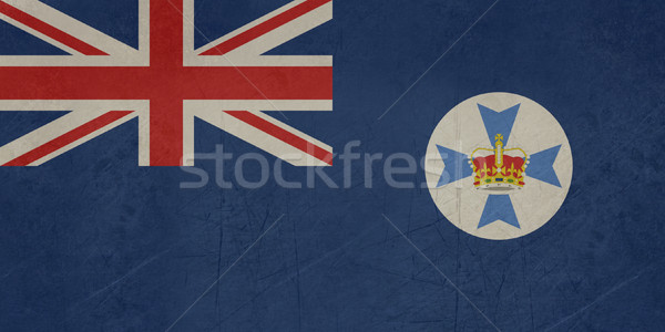 Grunge Queensland Flagge Stock foto © speedfighter
