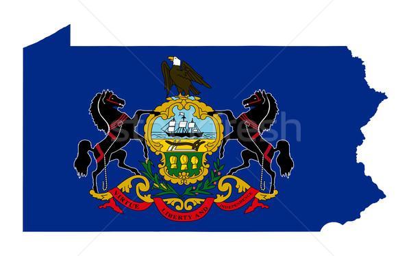 Pennsylvania zászló térkép izolált fehér USA Stock fotó © speedfighter
