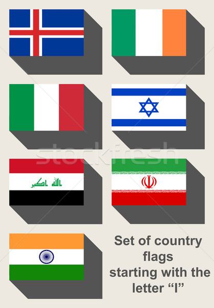 Set ţară steaguri litera i pavilion buton Imagine de stoc © speedfighter