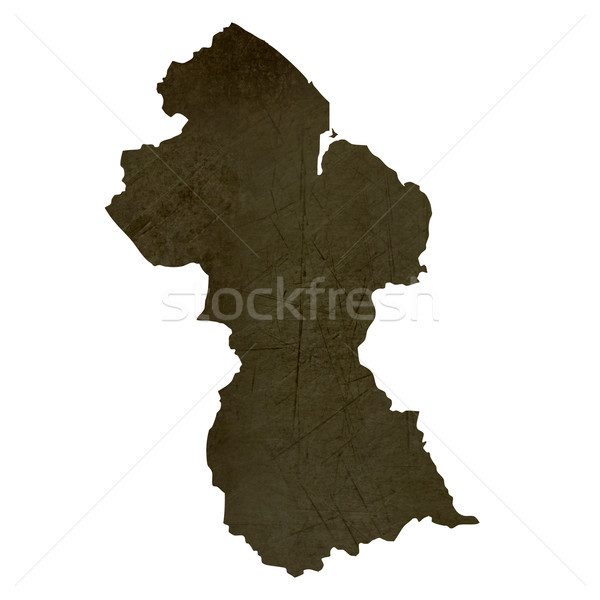 Dark silhouetted map of Guyana Stock photo © speedfighter
