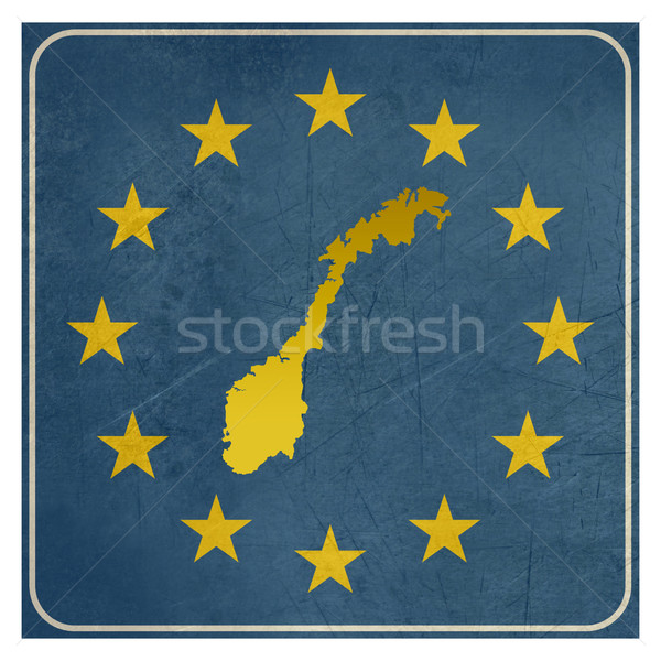 Zdjęcia stock: Norwegia · europejski · podpisania · odizolowany · biały · gwiazdki