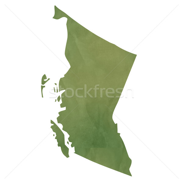 Stock photo: British Columbia map on green paper