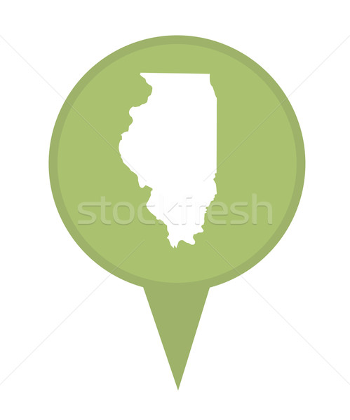 Illinois kaart pin amerikaanse fiche geïsoleerd Stockfoto © speedfighter
