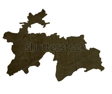 Dark silhouetted map of Tajikistan Stock photo © speedfighter