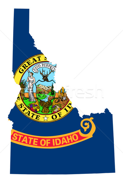 Idaho zászló térkép izolált fehér USA Stock fotó © speedfighter