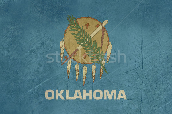 Grunge Oklahoma bandera América aislado blanco Foto stock © speedfighter