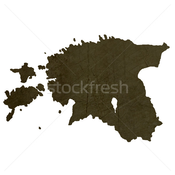 Dark silhouetted map of Estonia Stock photo © speedfighter
